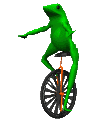 Frog on bycicle - Click image to download.