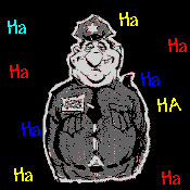 Cop laughs - Click image to download.